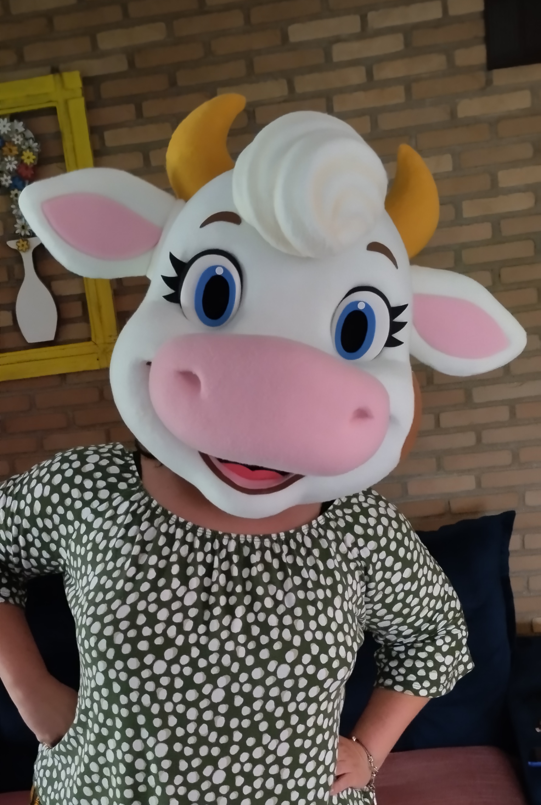 Mascote fantasia vaquinha , fantasia, mascote, mascota, boneco de vestir, boneco cabeção